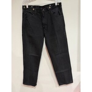 Vintage Rustler Mens Jeans Size 34x29 Black Cotton Buttons Around‎ Waistband